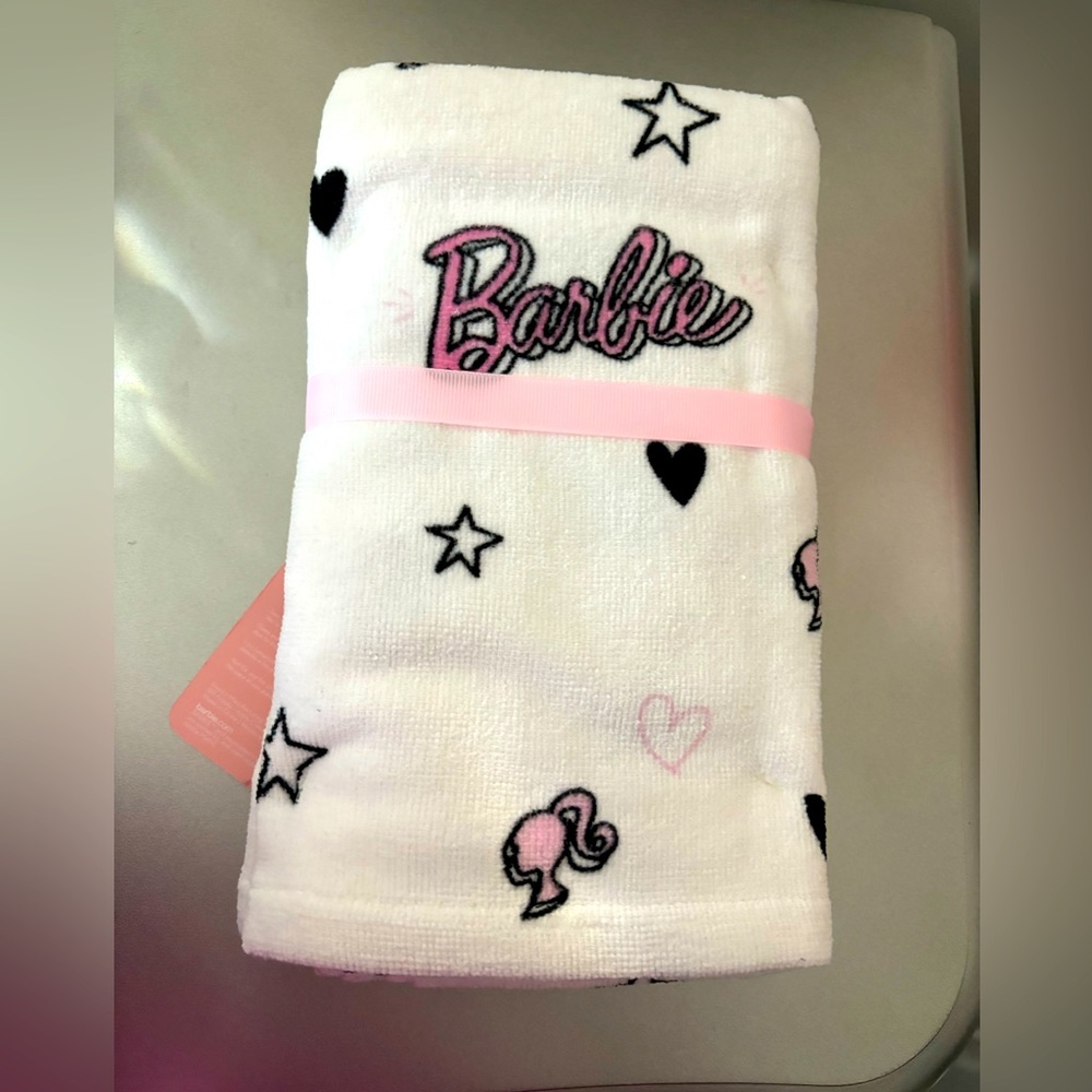2 Barbie Hand Towels in white!